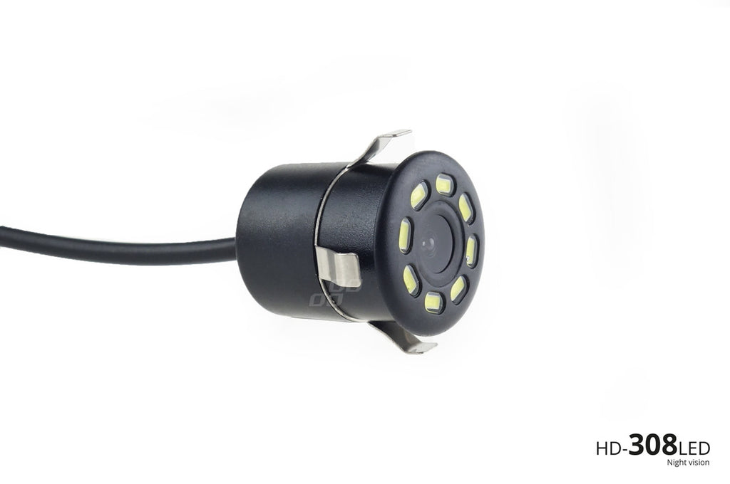 Achteruitrij inbouw camera (18mm) met night vision - HD-308-LED
