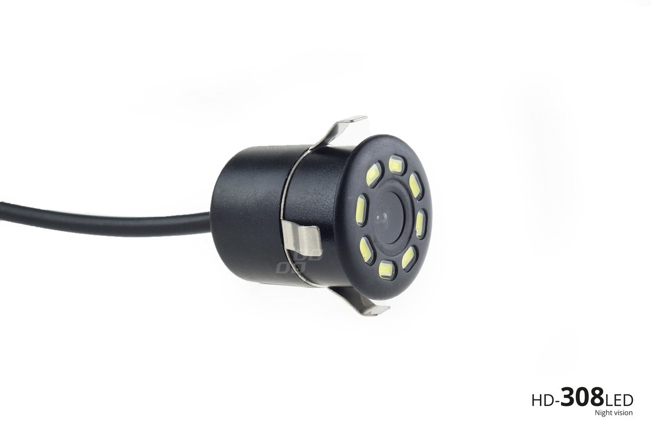 Achteruitrij inbouw camera (18mm) met night vision - HD-308-LED