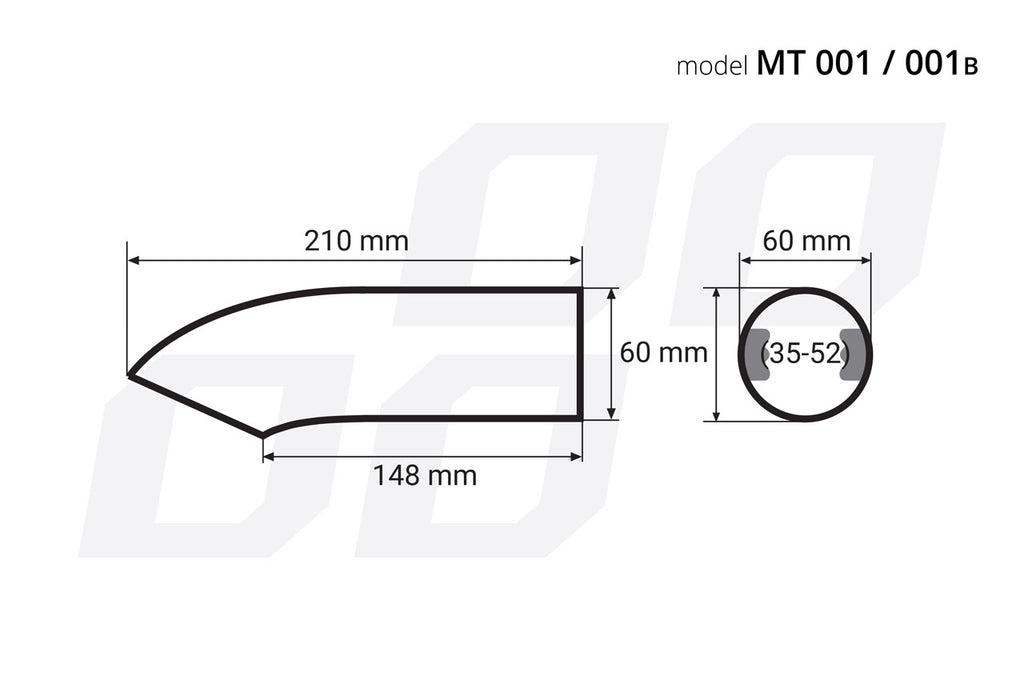Universeel RVS sierstuk Zwart - MT 001B