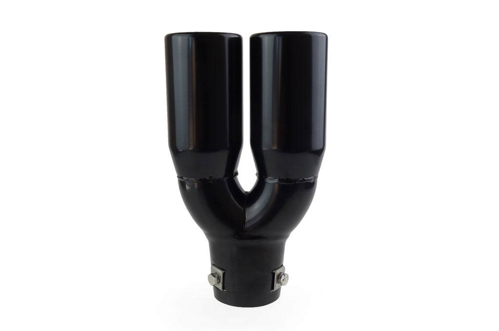 RVS uitlaat sierstuk Zwart 2x63mm - MT 004B