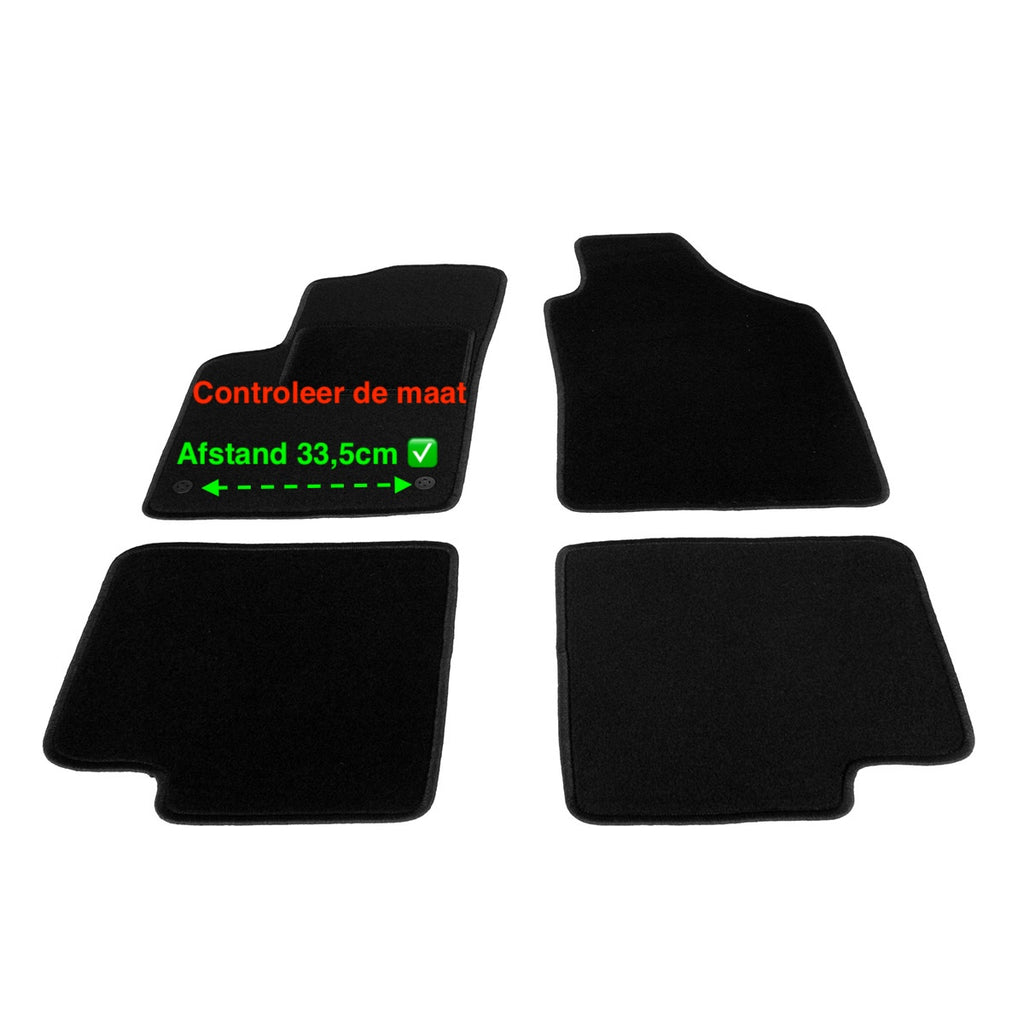 Automatten voor Fiat 500 (07.2012-2020), met een afstand van 33,5cm tussen de bevestigingen - Naaldvilt - 4-delig - Complete set