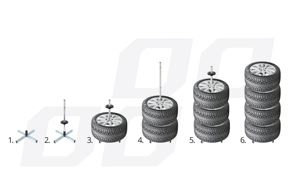 Velgenboom geschikt voor 4 wielen met een maximale breedte van 225mm