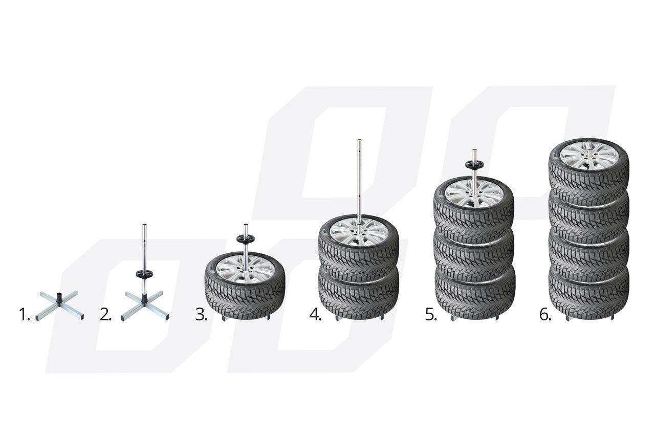 Velgenboom geschikt voor 4 wielen met een maximale breedte van 225mm