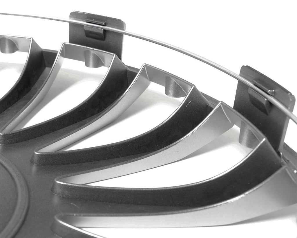 Wieldoppen Wind Zwart & Zilver 14 inch - 4 stuks