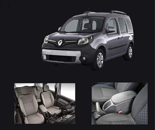 Armsteun voor Renault Kangoo met bouwjaar 2013-2020 - Kunstleer - Zwart