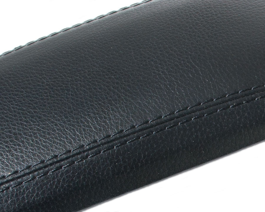 Uitbreidingsset kunstleren klep voor Cargoods armsteun - Kunstleer - Zwart met zwarte stiksels