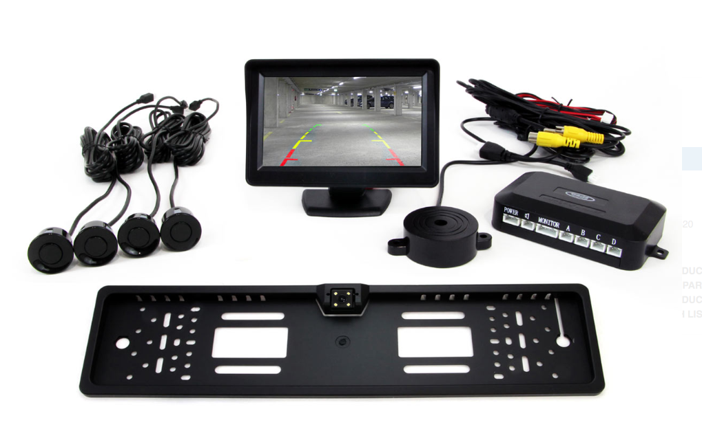 Parkeerhulp met kentekenplaathouder incl camera en 4 sensoren