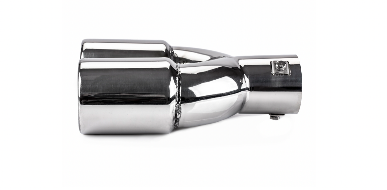 Universeel RVS uitlaat sierstuk 2x74mm - MT 008