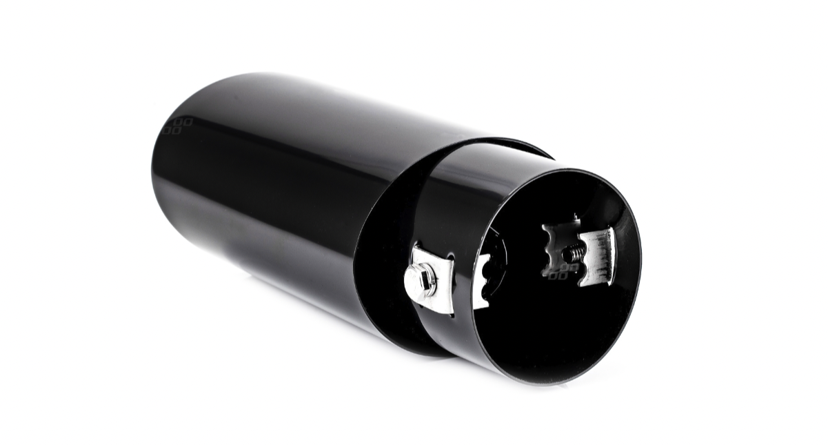 Universeel zwart RVS uiltaat sierstuk 1x86mm - MT 020B