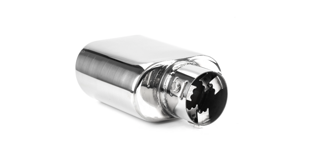 Universeel RVS ovaal uitlaat sierstuk 1x122mm - MT 019